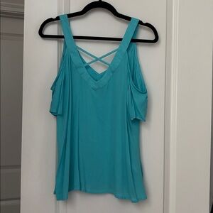 VENUS Turquoise Cold Shoulder Top